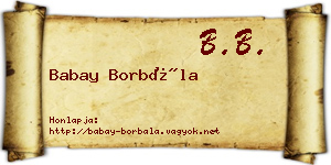 Babay Borbála névjegykártya