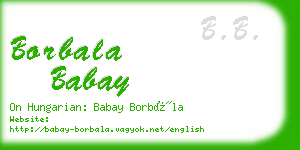 borbala babay business card